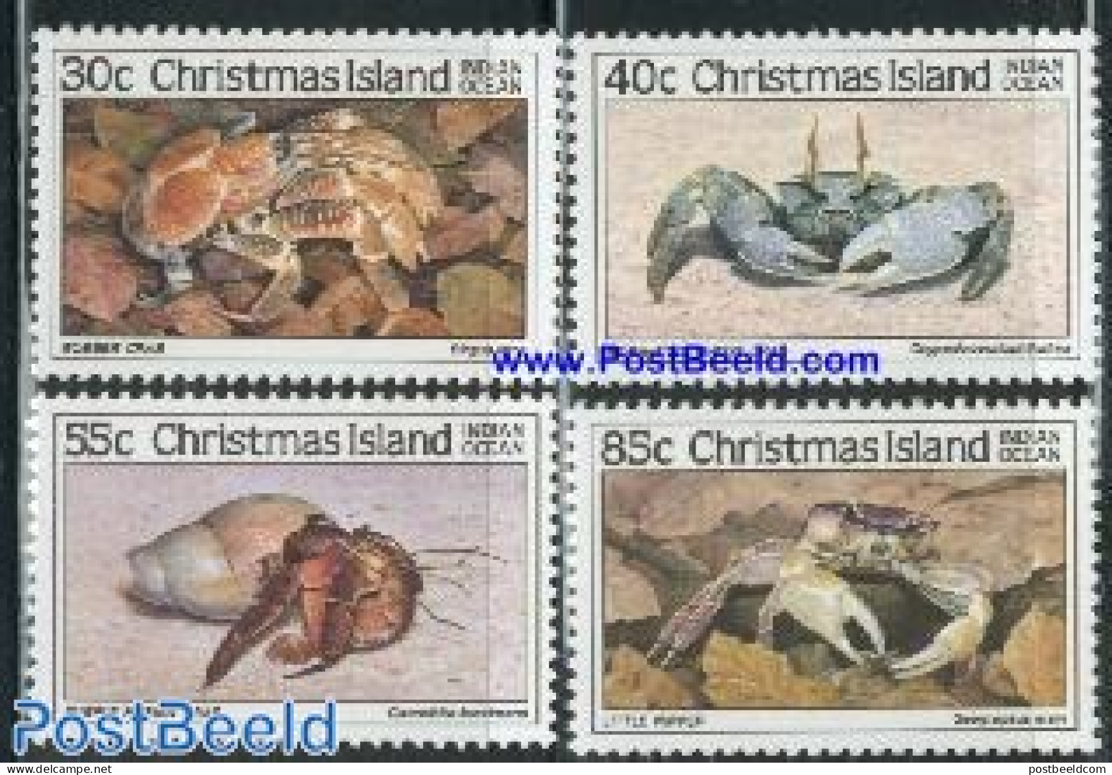 Christmas Islands 1985 Crabs 4v, Mint NH, Nature - Shells & Crustaceans - Crabs And Lobsters - Marine Life