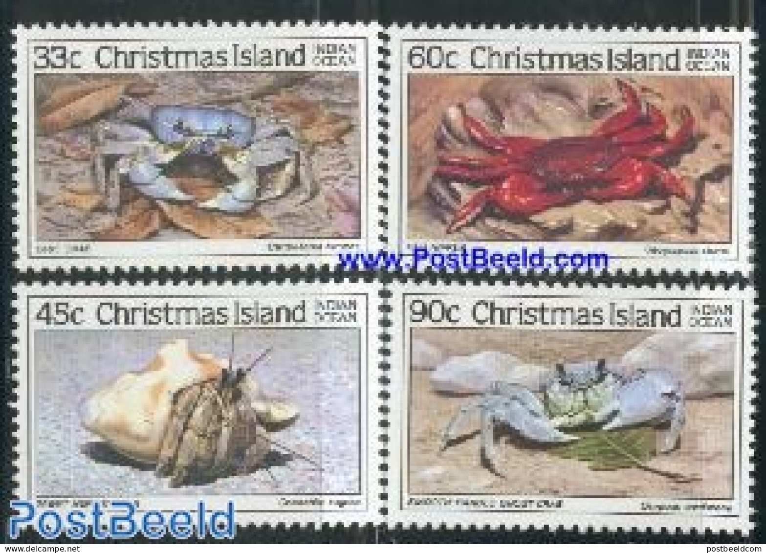 Christmas Islands 1985 Crabs 4v, Mint NH, Nature - Shells & Crustaceans - Crabs And Lobsters - Marine Life