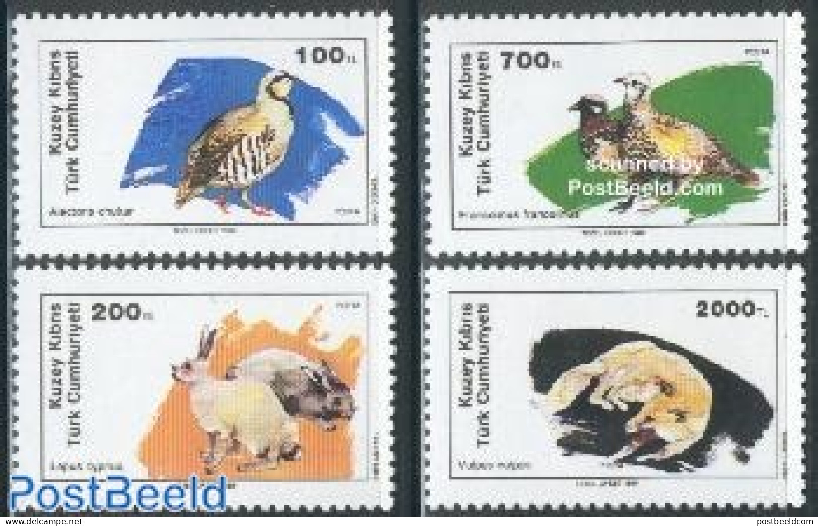 Turkish Cyprus 1989 Animals 4v, Mint NH, Nature - Animals (others & Mixed) - Birds - Rabbits / Hares - Andere & Zonder Classificatie