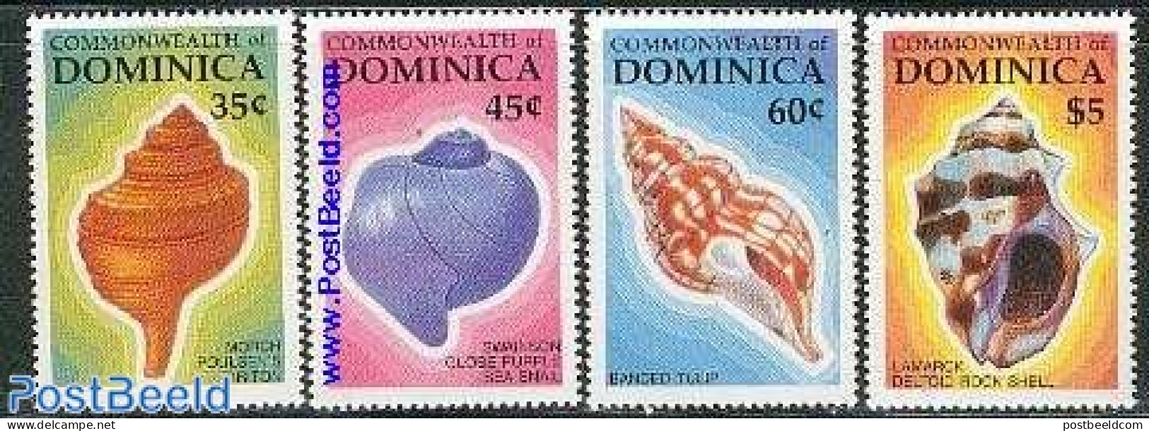 Dominica 1987 Shells 4v, Mint NH, Nature - Shells & Crustaceans - Marine Life