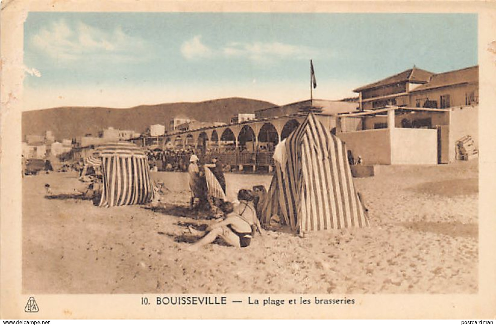 Algérie - BOUISVILLE - La Plage Et Les Brasseries - Ed. Ets. Photo Albert 10 - Autres & Non Classés