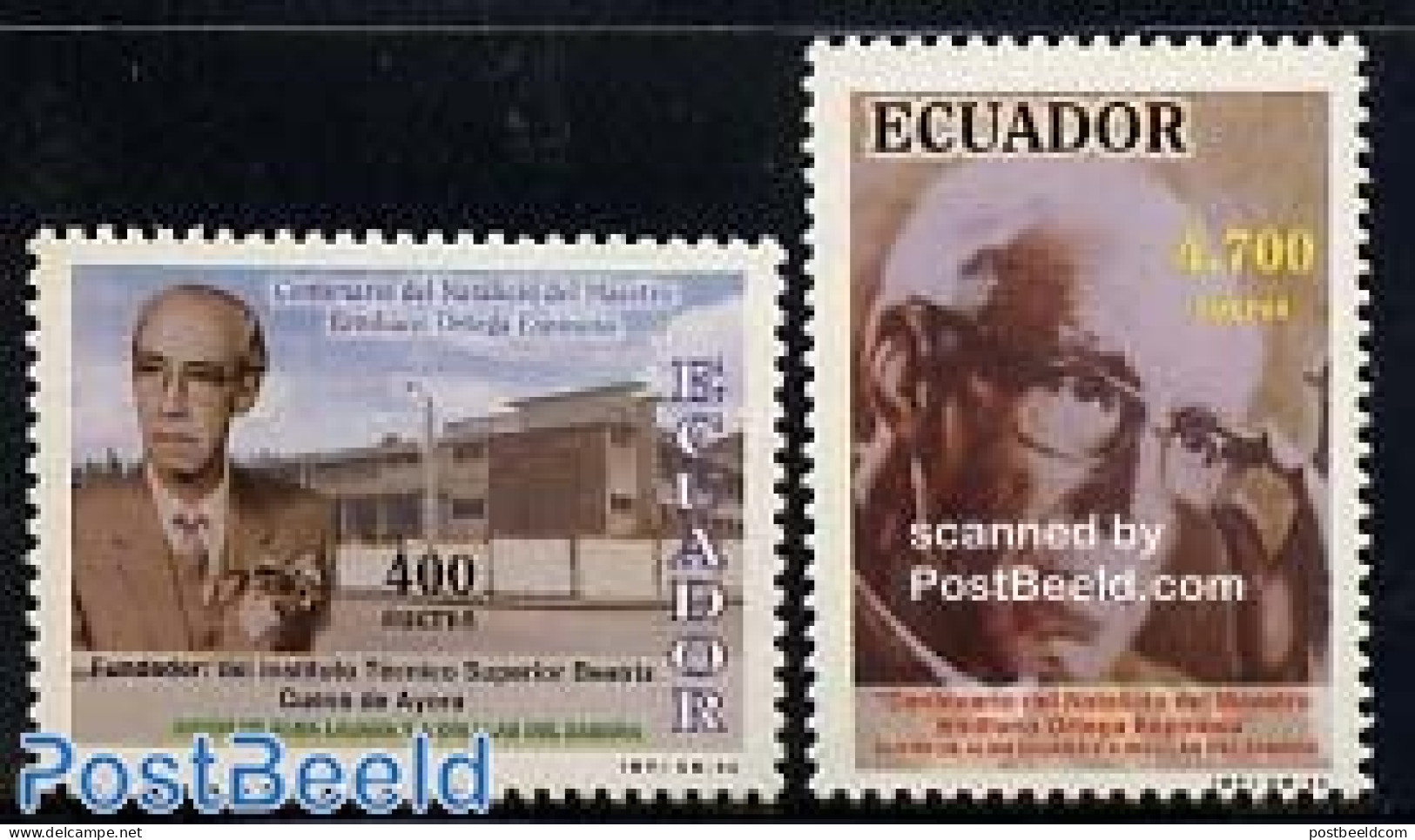 Ecuador 1998 E. Ortega Espinosa 2v, Mint NH, Authors - Schrijvers