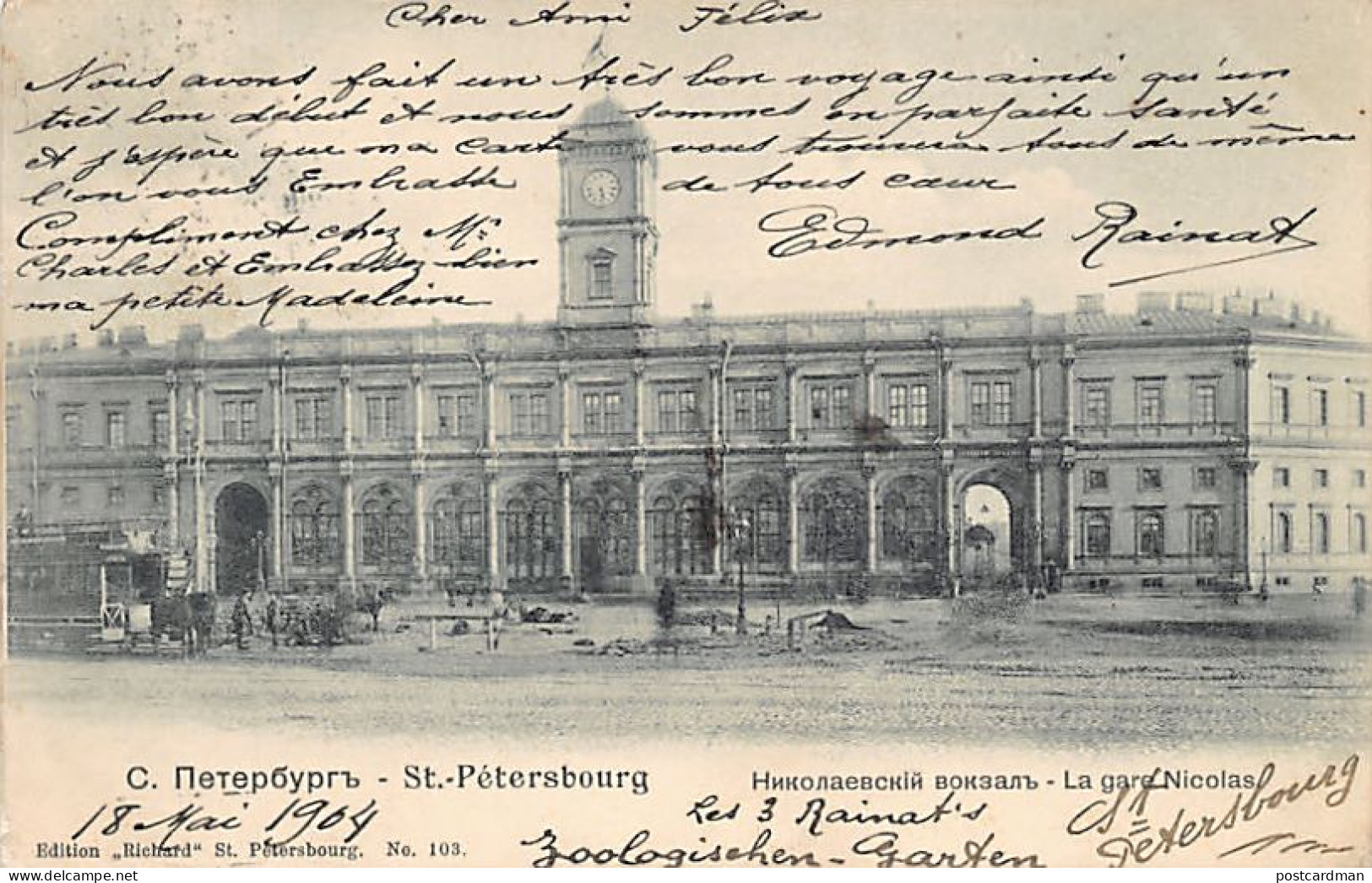 Russia - ST. PETERSBURG - Nicholas Railway Station - Publ. Richard 103 - Russie