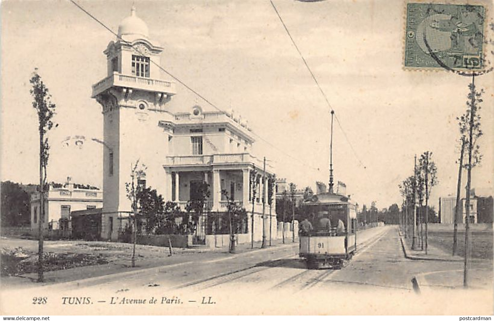 Tunisie - TUNIS - L'Avenue De Paris - Tramway 91 à Destination De L'Ariana - Ed. LL Levy 228 - Tunisia