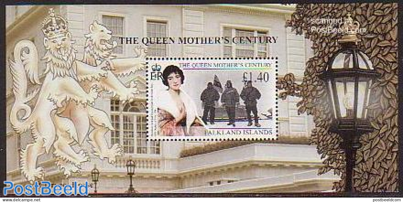 Falkland Islands 1999 Queen Mother S/s, Mint NH, History - Science - Explorers - Kings & Queens (Royalty) - The Arctic.. - Explorateurs
