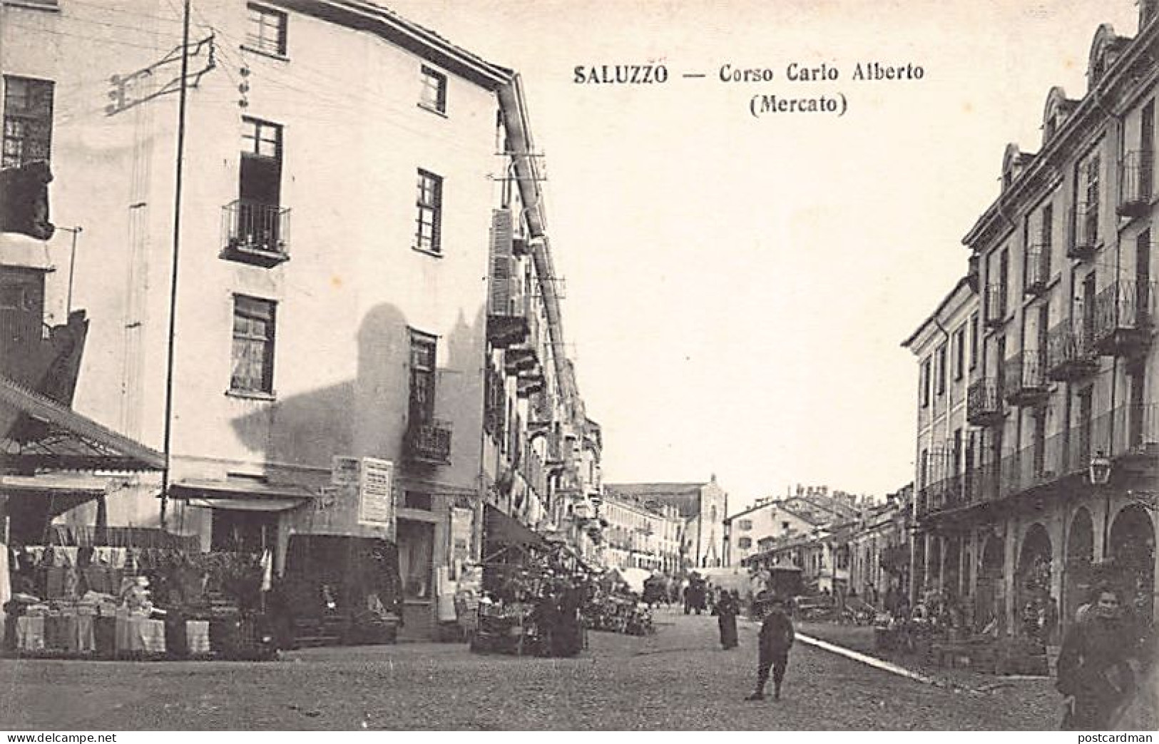 SALUZZO (CN) Corso Carlo Alberto - Mercato - Sonstige & Ohne Zuordnung