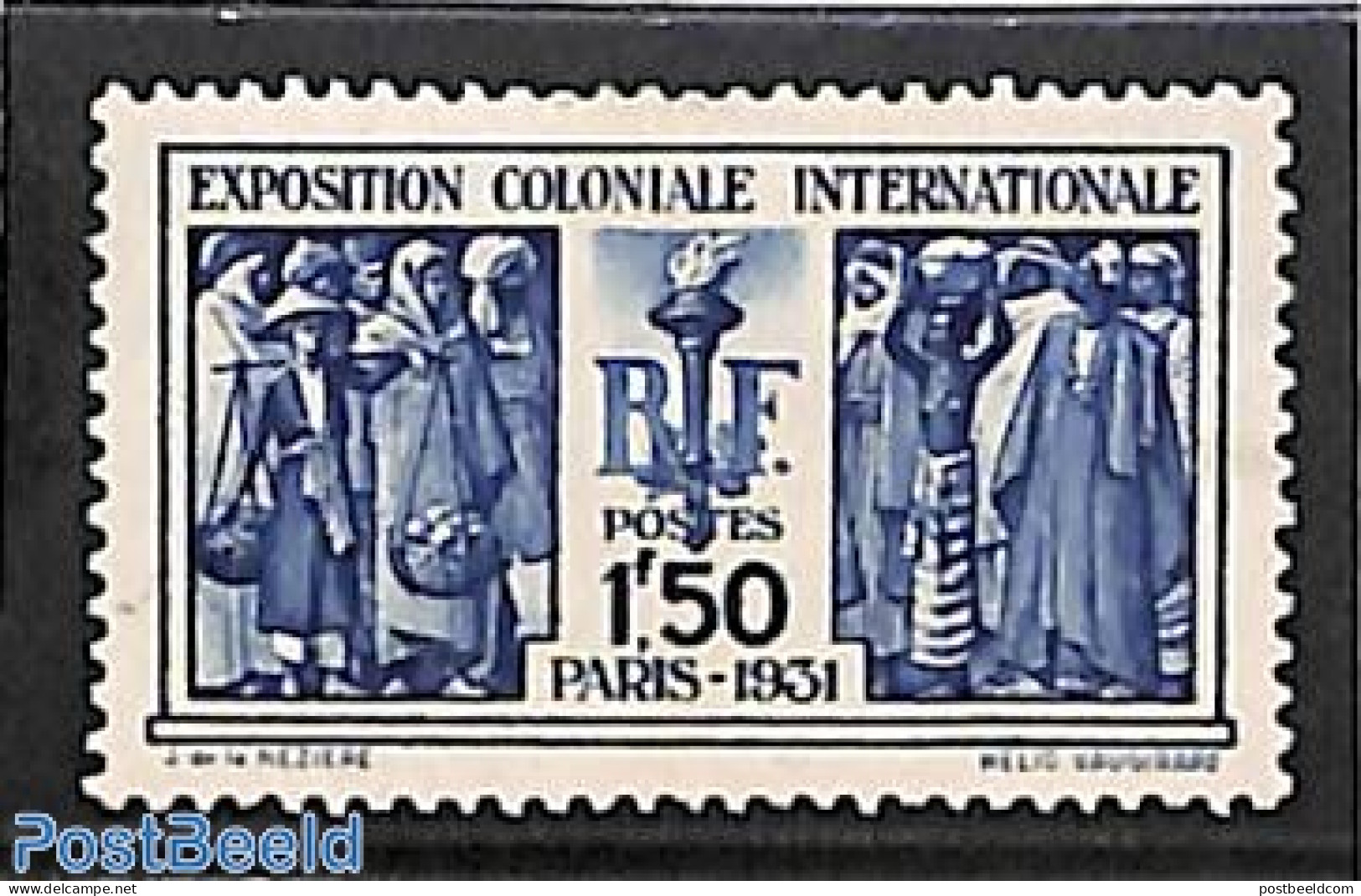 France 1931 Colonial Expostion 1v, Unused (hinged), History - Various - Costumes - Ungebraucht