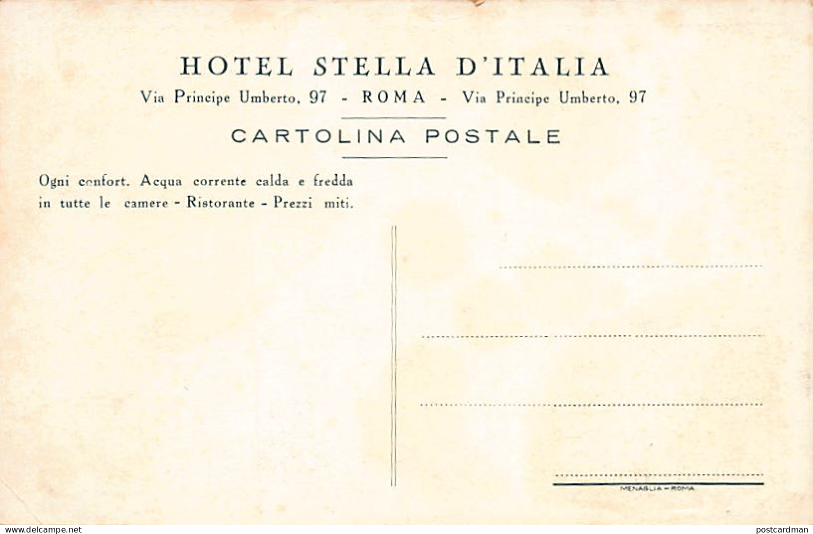 ROMA - Hotel Stella D'Italia - Via Principe Umberto 97 - Wirtschaften, Hotels & Restaurants