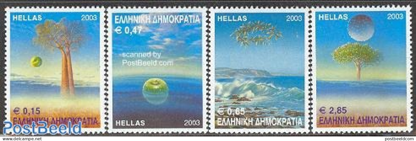 Greece 2003 Nature Conservation 4v, Mint NH, Nature - Environment - Fruit - Trees & Forests - Nuevos