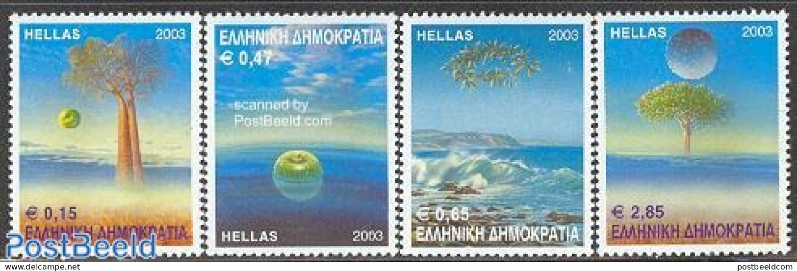 Greece 2003 Nature Conservation 4v, Mint NH, Nature - Environment - Fruit - Trees & Forests - Neufs