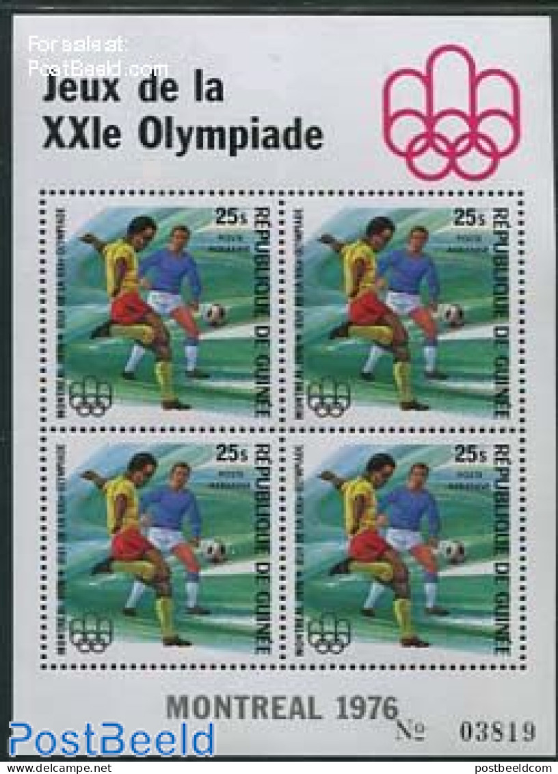 Guinea, Republic 1976 Olympic Games S/s, Football, Mint NH, Sport - Football - Olympic Games - Sonstige & Ohne Zuordnung