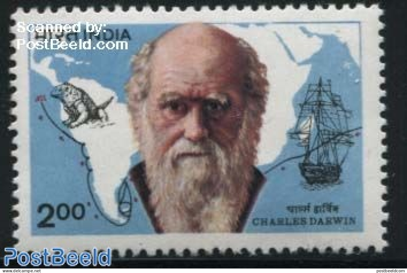 India 1983 C. Darwin 1v, Mint NH, History - Nature - Transport - Various - Explorers - Animals (others & Mixed) - Rept.. - Ungebraucht