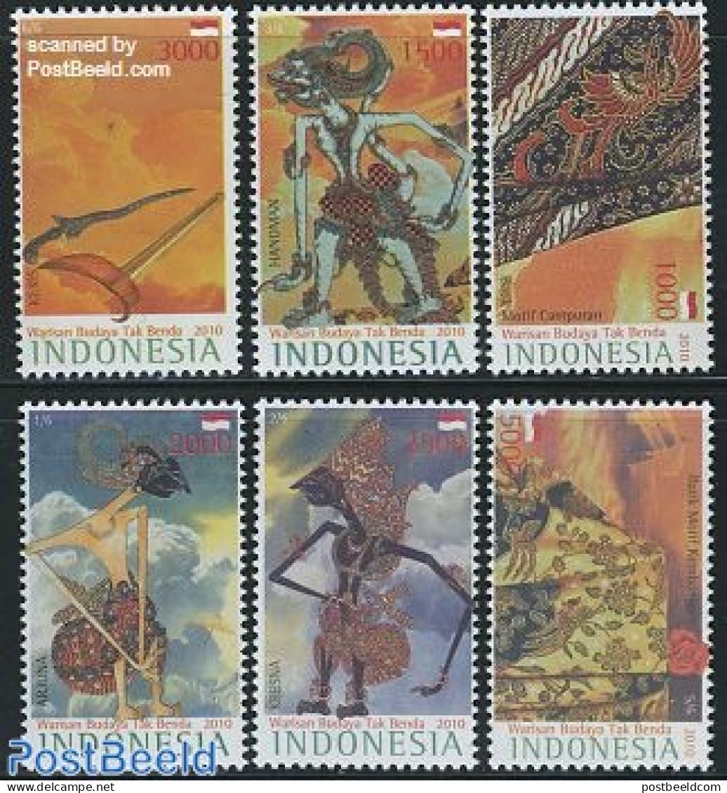 Indonesia 2010 Cultural Heritage 6v, Mint NH, Various - Folklore - Indonésie