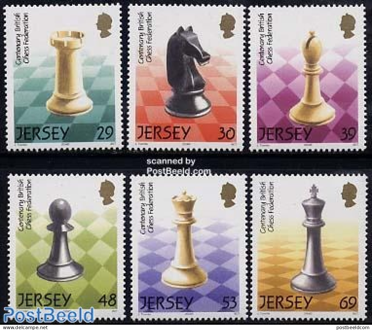 Jersey 2004 Chess 6v, Mint NH, Nature - Sport - Horses - Chess - Echecs