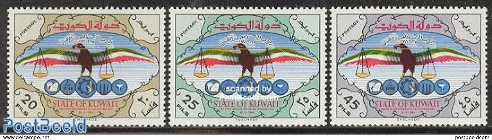 Kuwait 1966 Independence 3v, Mint NH, Nature - Birds - Kuwait