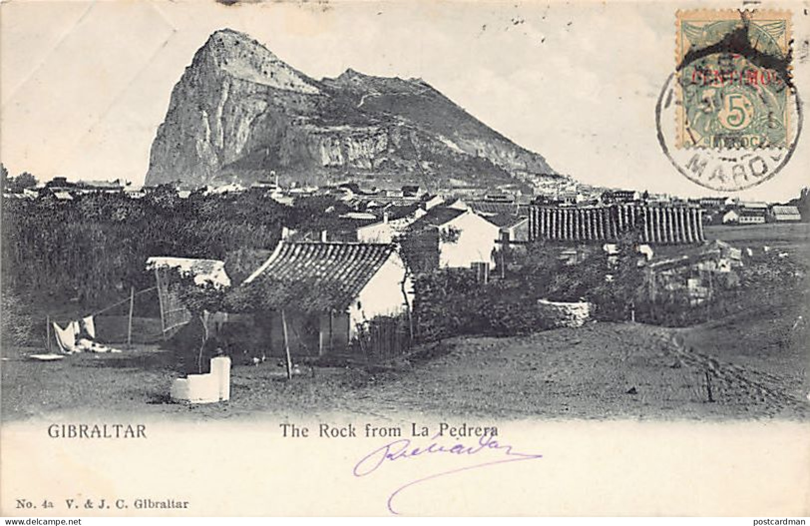 Gibraltar - The Rock From La Pedrera - Publ. V. & J. C. 4a - Gibraltar