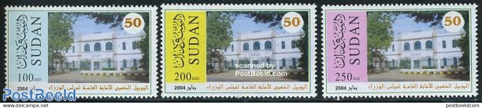 Sudan 2004 Parliament 3v, Mint NH, Art - Architecture - Soedan (1954-...)