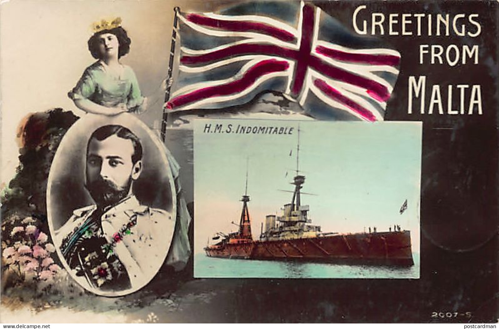 Malta - King George V - Royal Navy H.M.S. Indomitable - Publ. Unknown  - Malta