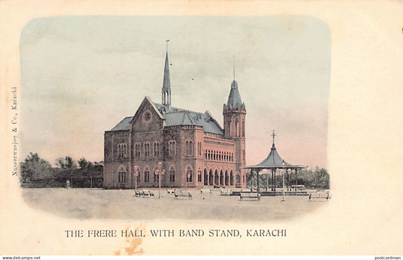 Pakistan - KARACHI - The Frere Hall With Band Stand - Publ. Nusserwanjee & Co.  - Pakistan