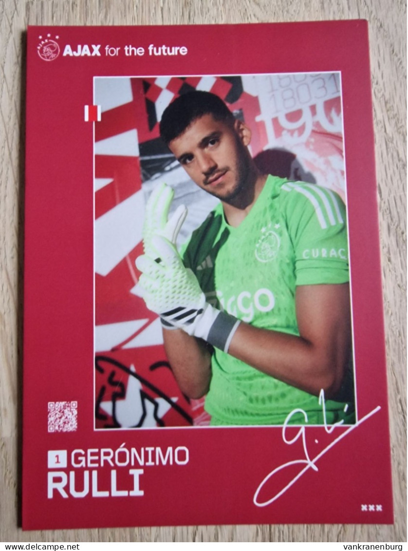 Card Geronimo Rulli - Ajax Amsterdam - 2023-2024 - Football - Soccer - Voetbal - Fussball - Villarreal Real Sociedad - Soccer