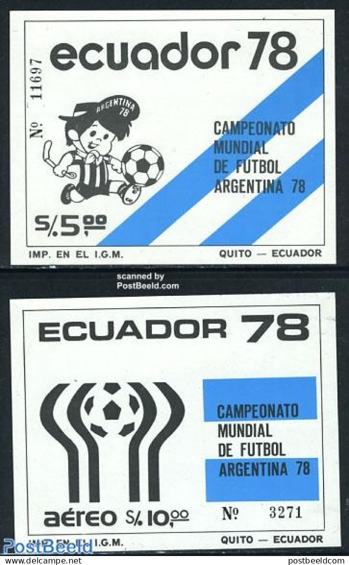 Ecuador 1978 World Cup Football 2 S/s, Mint NH, Sport - Football - Equateur