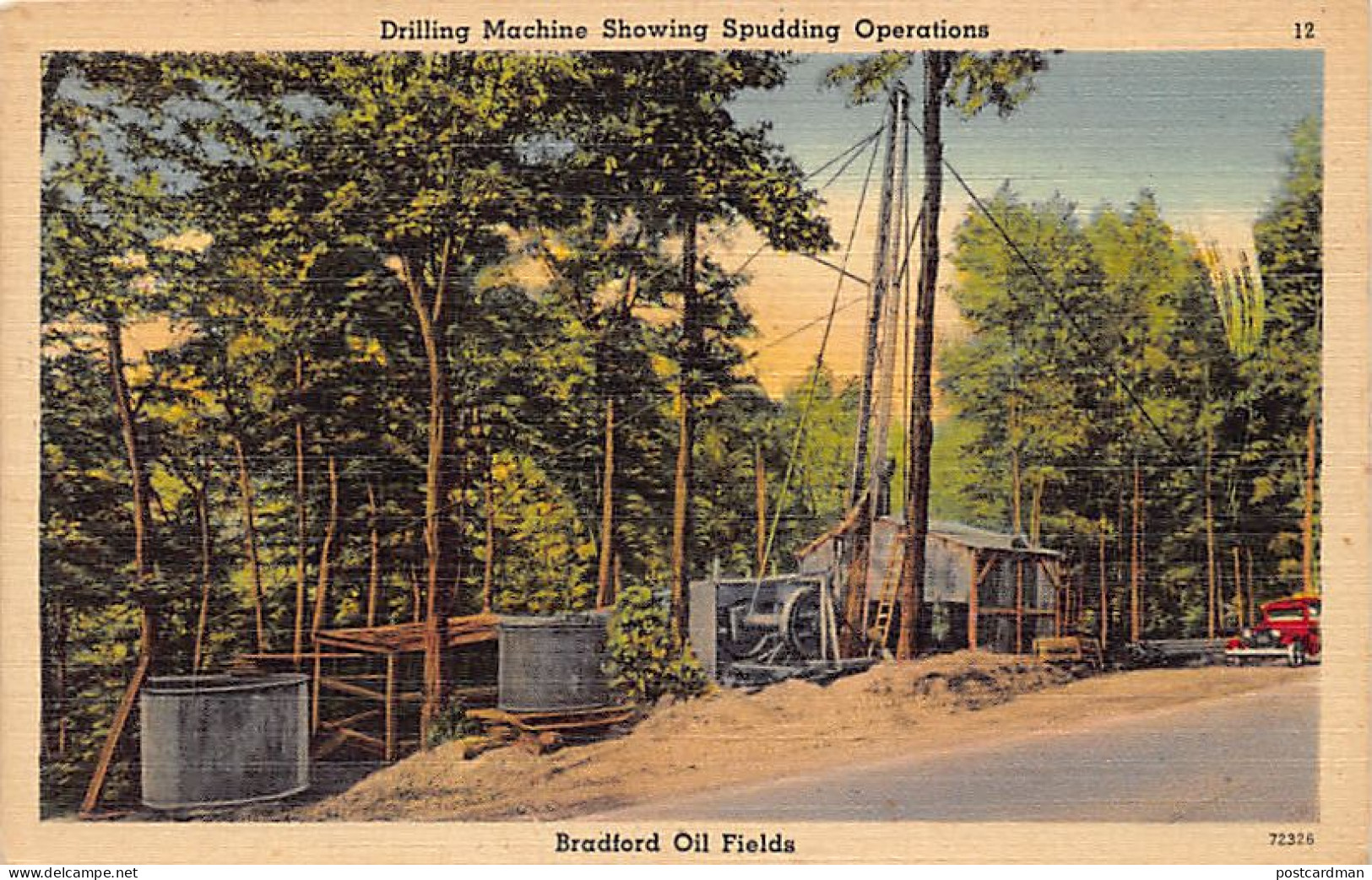 DERRICK CITY (PA) Wyborg Lease - Bradford Oil Fields - Drilling Machine Showing Spudding Operations - Andere & Zonder Classificatie