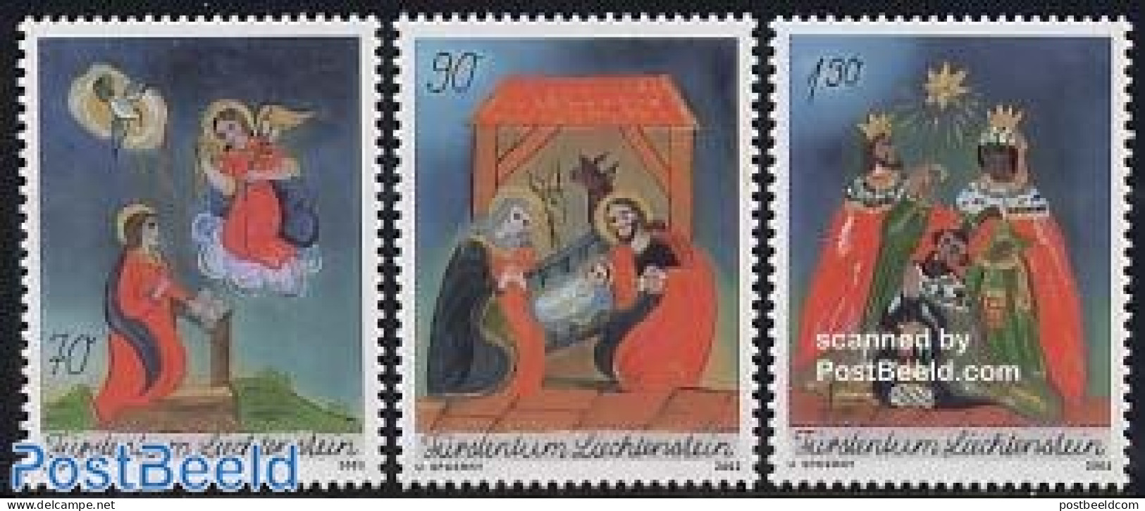 Liechtenstein 2003 Christmas 3v, Mint NH, Religion - Christmas - Neufs
