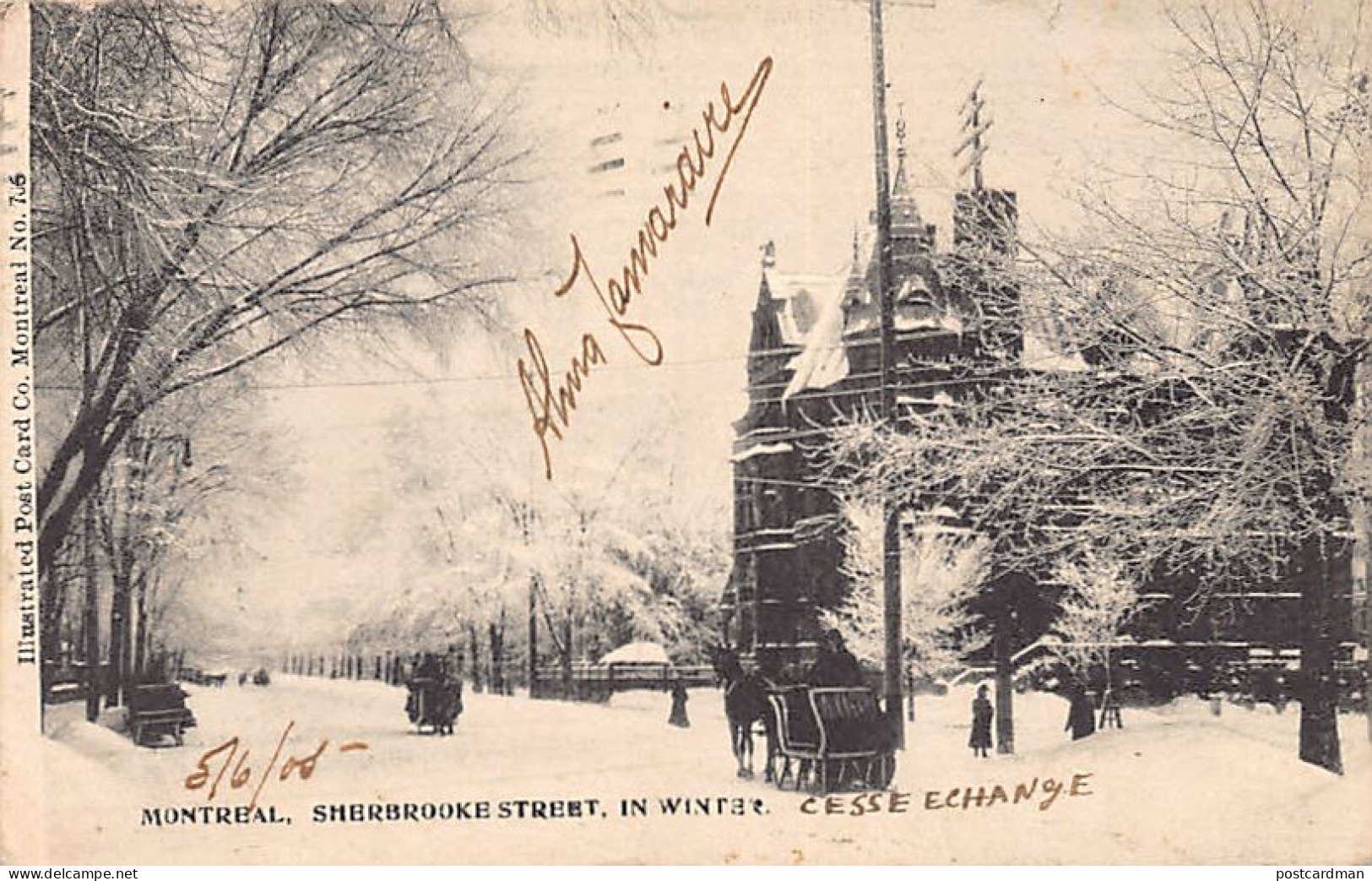 Canada - MONTREAL Sherbrooke Street In Winter - Ed. Illustrated Post Card Co. 706 - Montreal