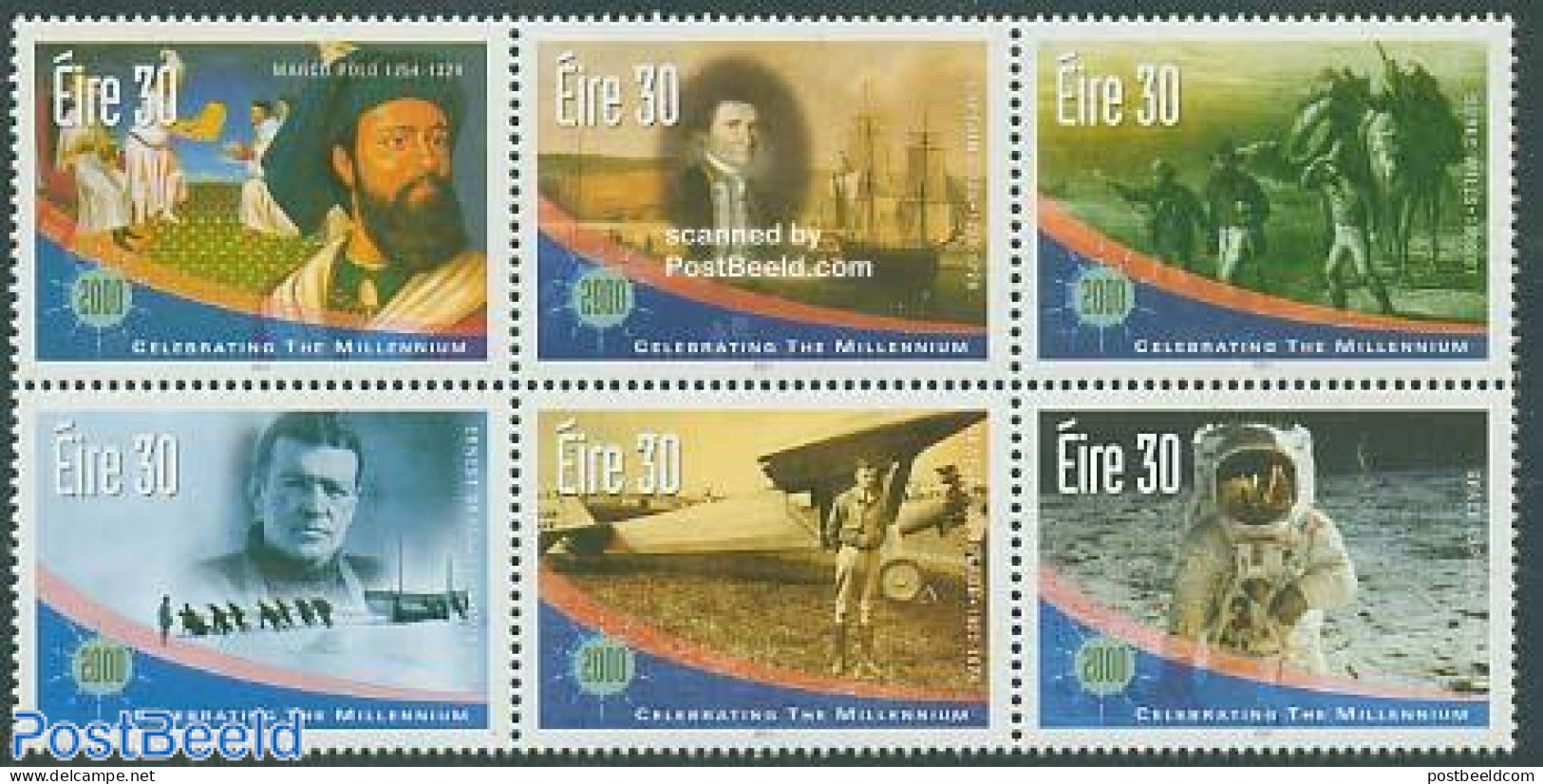 Ireland 2001 Millennium, Discoveries 6v [++], Mint NH, History - Transport - Explorers - Aircraft & Aviation - Ships A.. - Unused Stamps