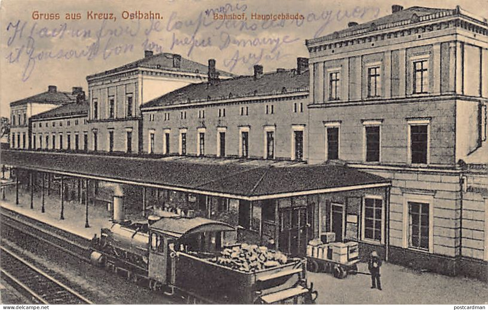 Poland - KRZYŻ WIELKOPOLSKI Kreuz (Ostbahn) - The Railway Station During World War One - Pologne