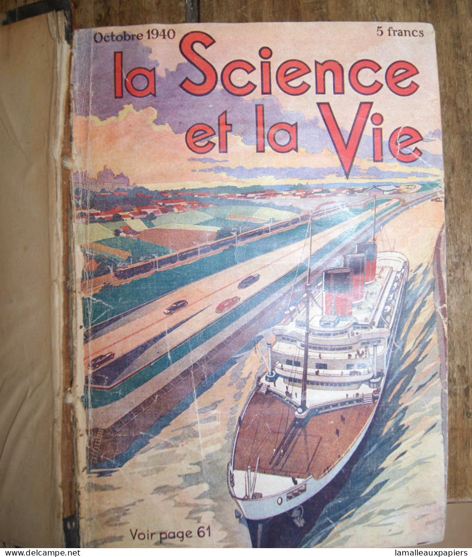 9 Revues Reliées LA SCIENCE ET LA VIE (oct 1940-juin 1941) - Sciences