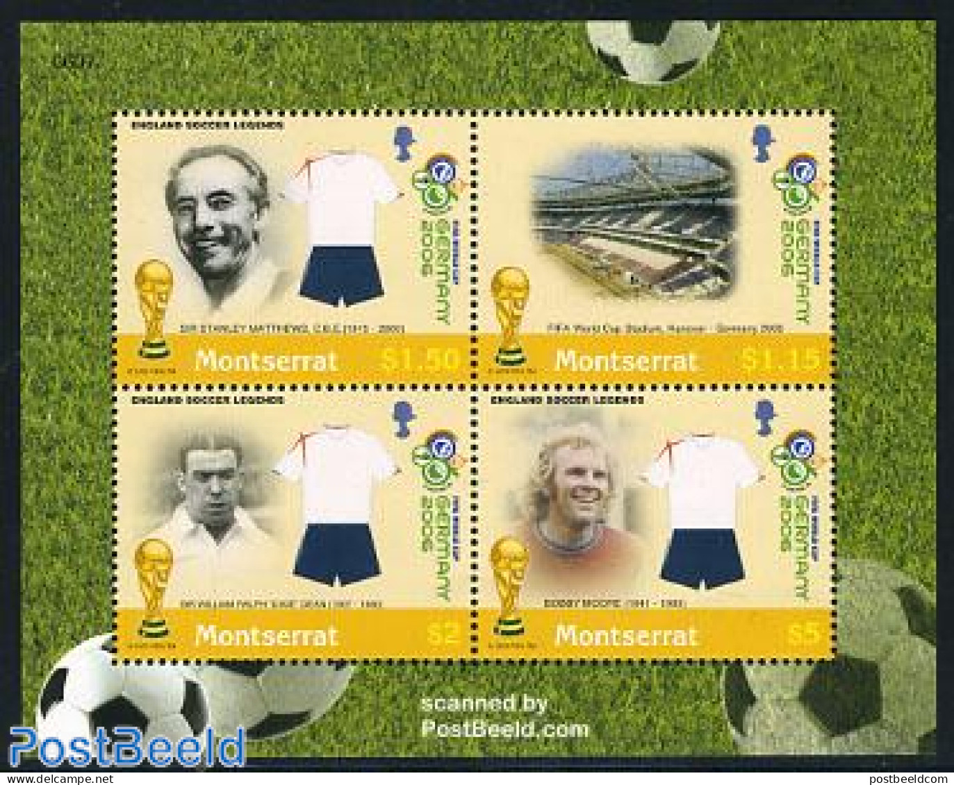 Montserrat 2006 World Cup Football Germany 4v M/s, Mint NH, Sport - Football - Autres & Non Classés