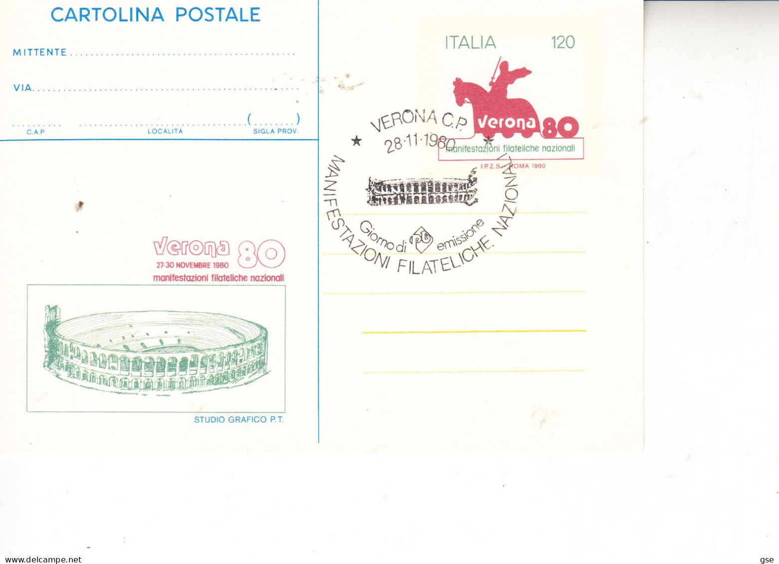 ITALIA  1980 - CP  VERONA '80  - Manifestazioni Filateliche - Expositions Philatéliques