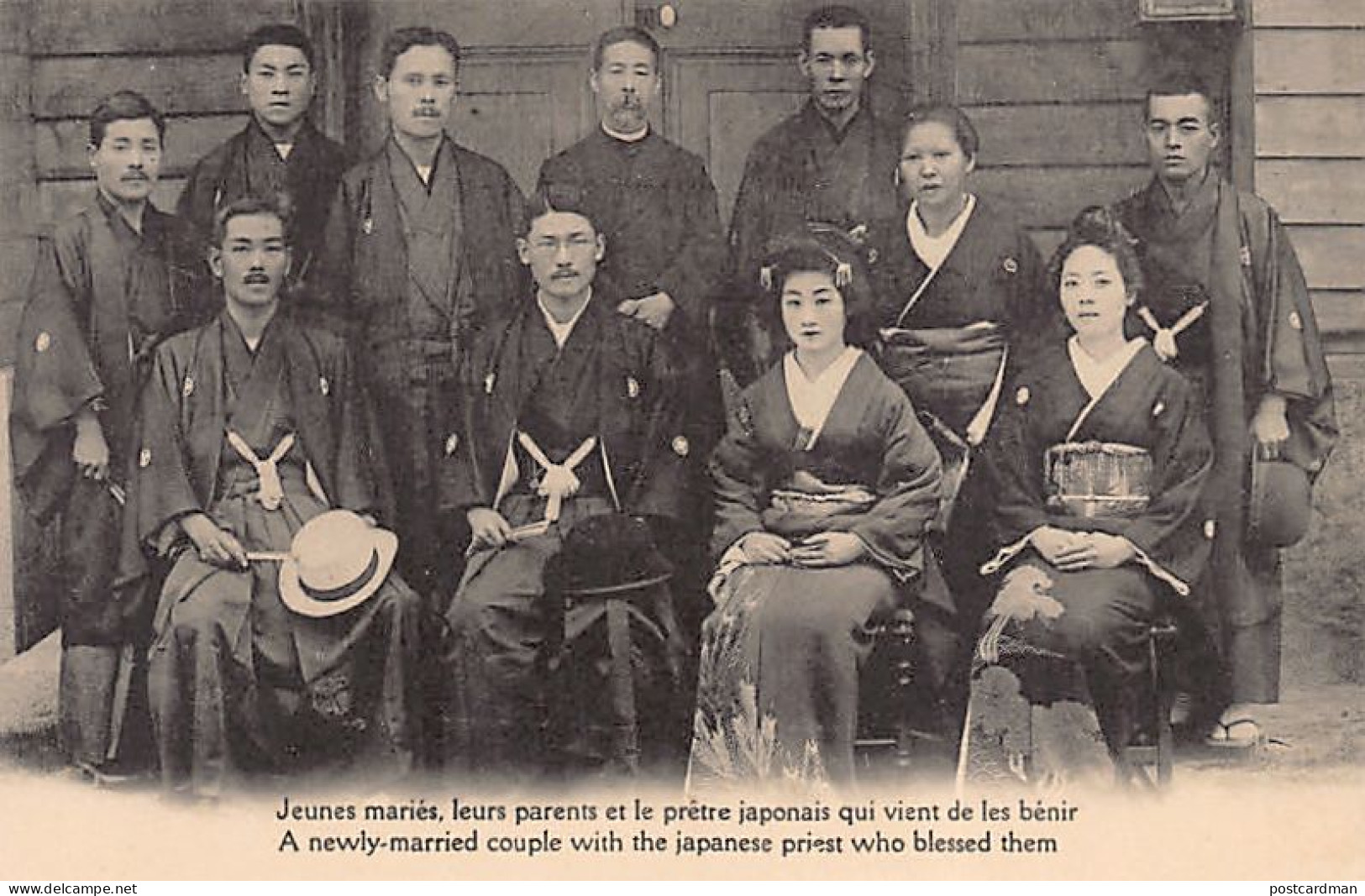 JAPAN - A Newly Married Couple With The Japanese Catholic Priest Who Blessed Them - Publ. Missions Etrangères De Paris - Autres & Non Classés