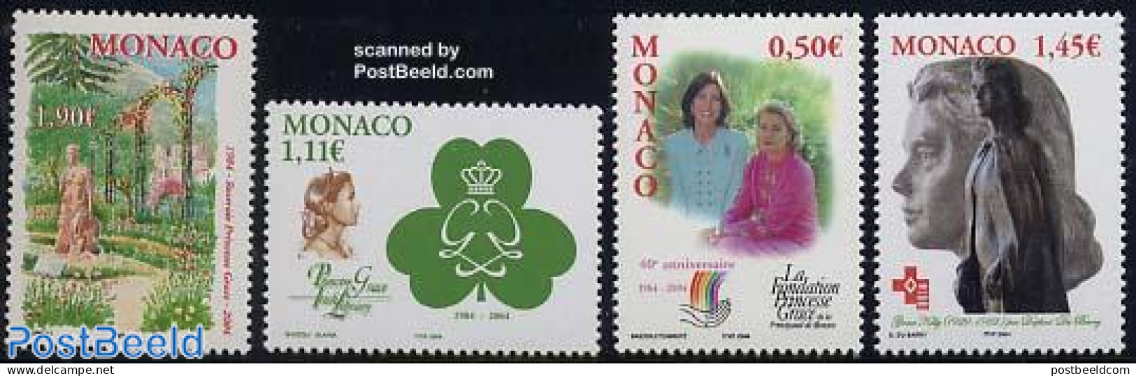 Monaco 2004 Princess Gracia 4v, Mint NH, Health - History - Nature - Red Cross - Kings & Queens (Royalty) - Gardens - .. - Unused Stamps