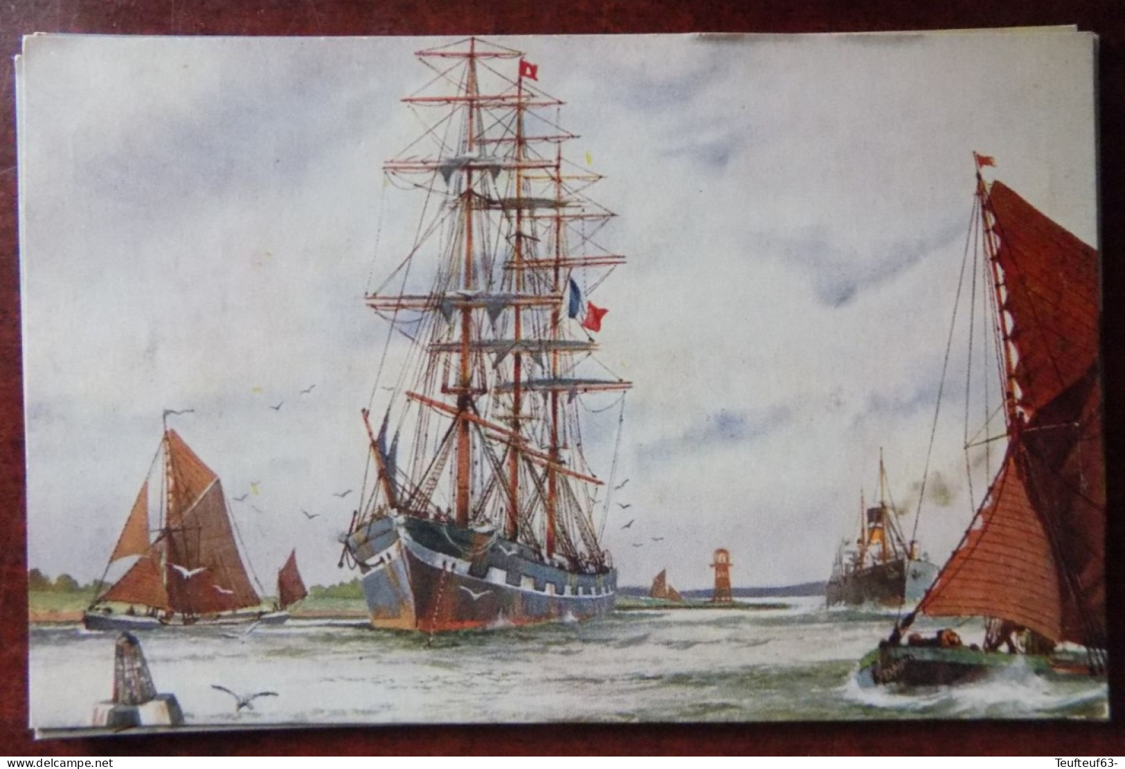 Cpa 3 Mâts Français - Sailing Vessels