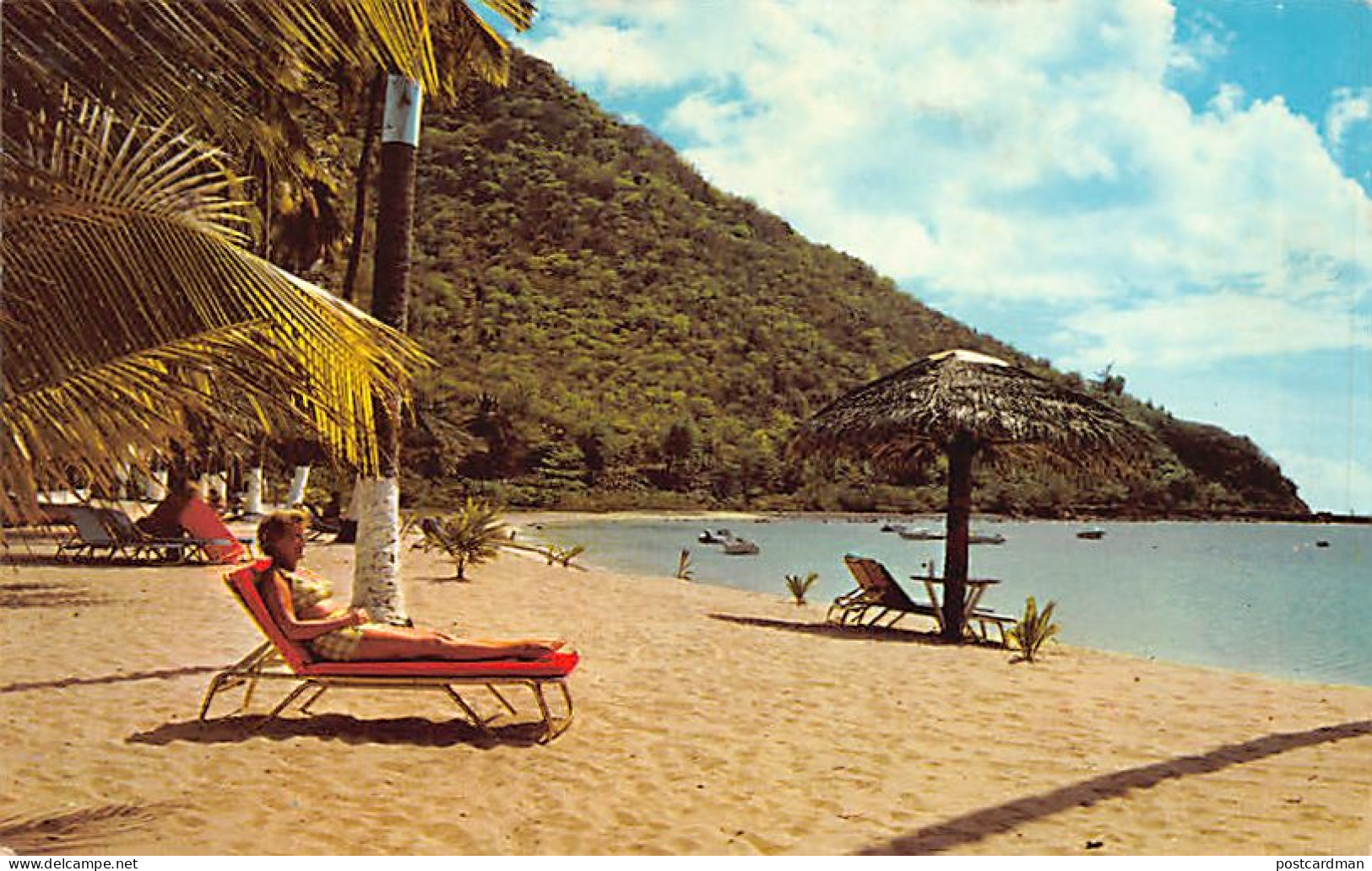Saint Lucia - Sunbathing Under The Palms On Reduit Beach - Publ. Minvielle & Chastanet Ltd. SL1 - Saint Lucia