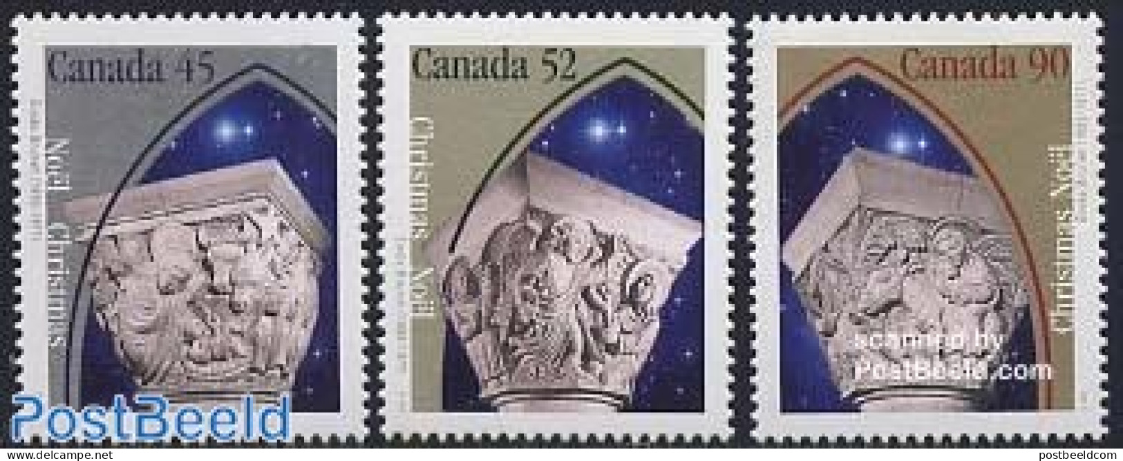 Canada 1995 Christmas 3v Perforated, Mint NH, Religion - Christmas - Nuevos