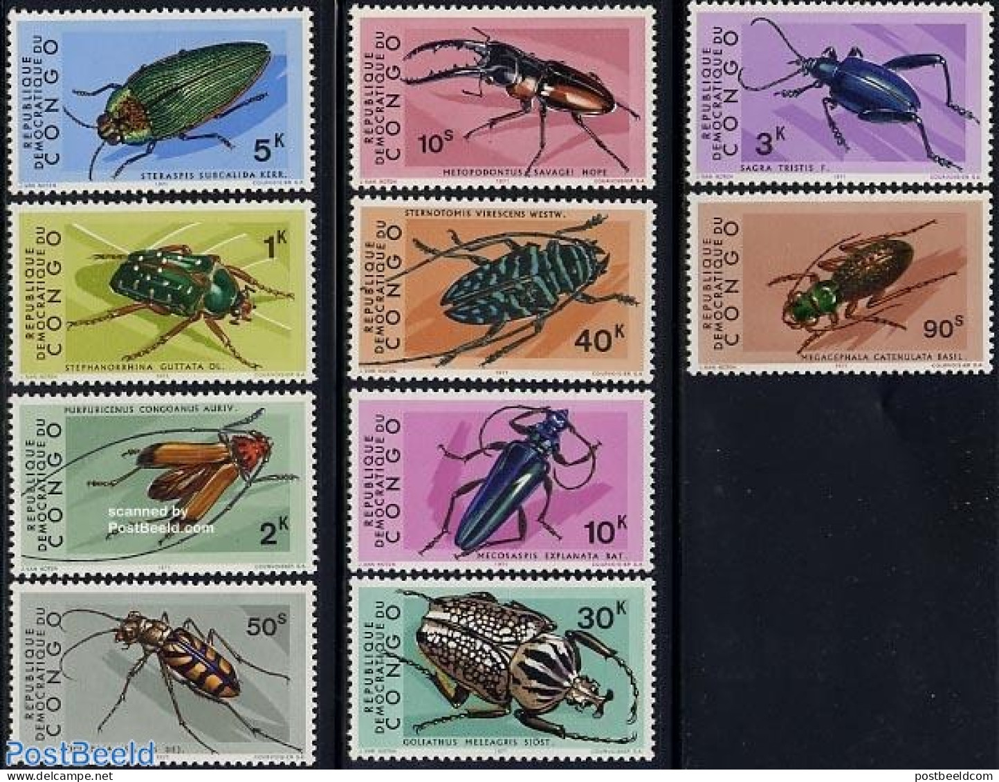 Congo (Kinshasa) 1971 Insects 10v, Mint NH, Nature - Insects - Andere & Zonder Classificatie