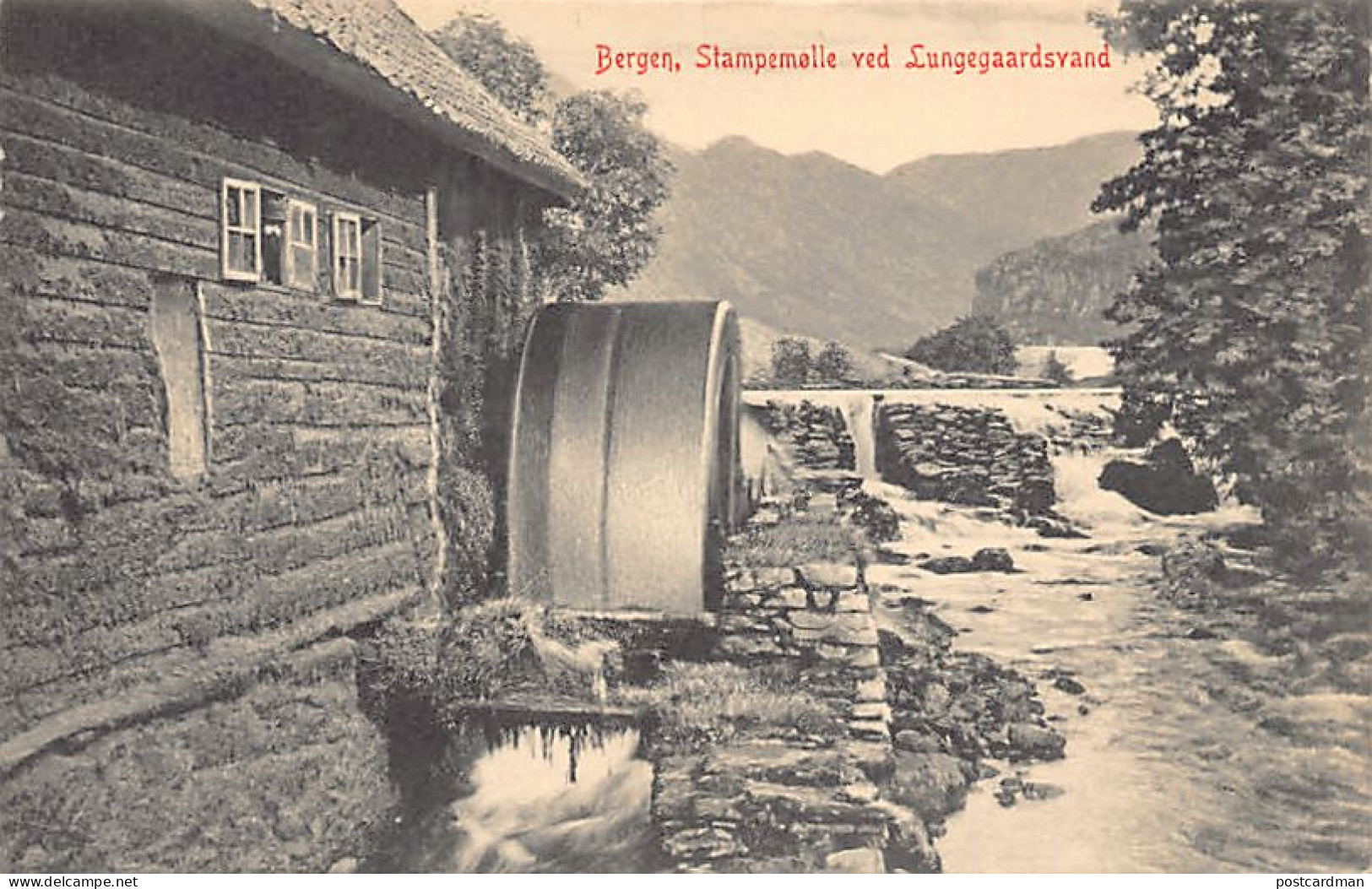 Norway - BERGEN - Watermill - Stampemolle Ved Lungegaardsvand - Publ. Unknown 43 - Norway