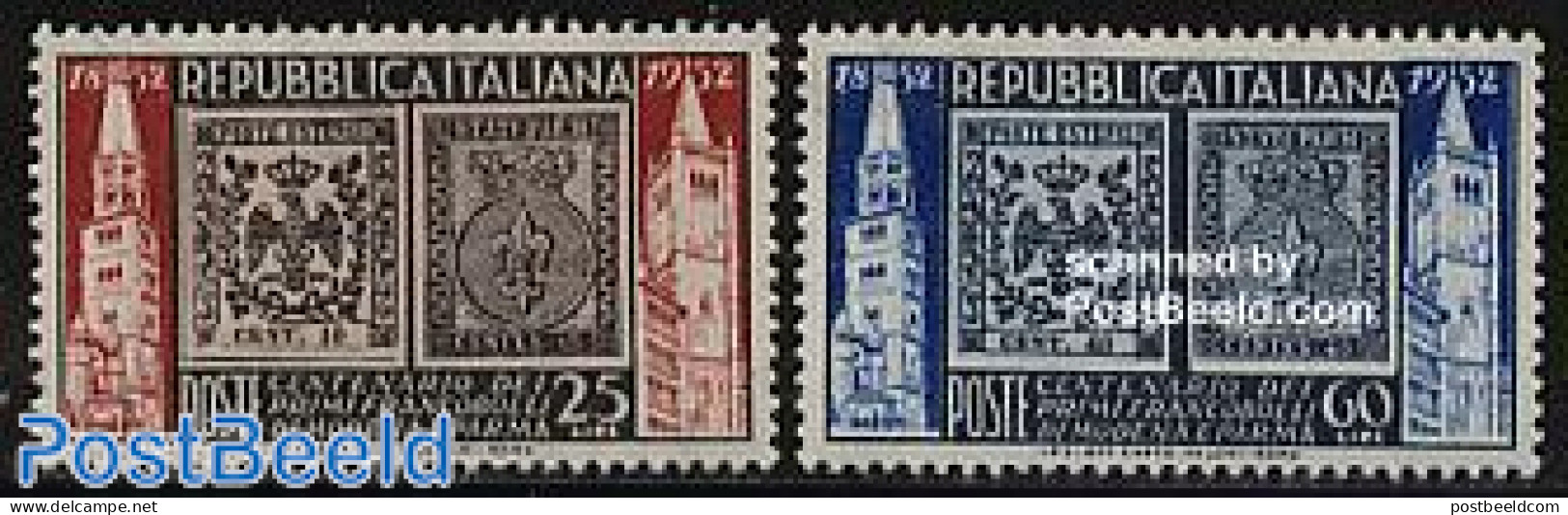 Italy 1952 Modena & Parma Stamp Centenary 2v, Unused (hinged), 100 Years Stamps - Stamps On Stamps - Other & Unclassified