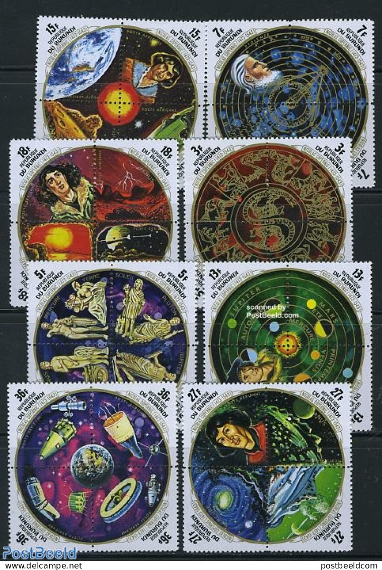 Burundi 1973 Copernicus 8x4v [+], Mint NH, Science - Transport - Various - Astronomy - Space Exploration - Globes - Astrology