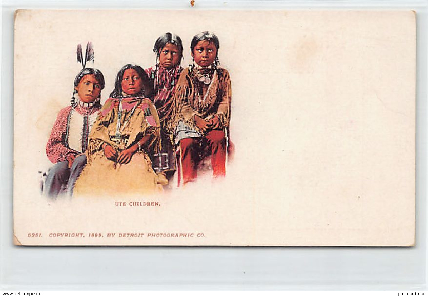 Usa - Native Americans - Ute Children - Publ. Detroit Photographic Co. 5251 - PRIVATE MAILING CARD - Indios De América Del Norte