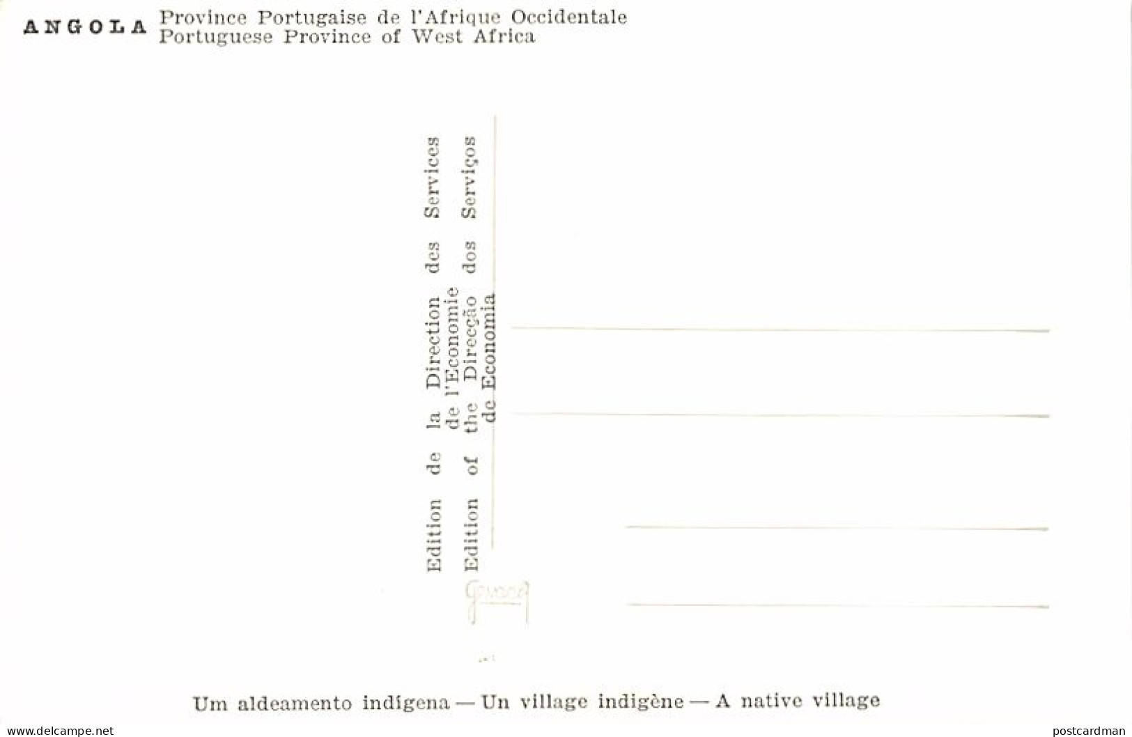 ANGOLA - A Native Village - Publ. Direcçao Dos Serviços De Economica  - Angola