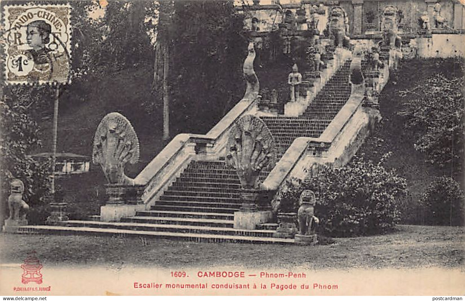 Cambodge - PHNOM PENH - Escalier Monumental Conduisant à La Pagode Du Pnom - Ed. P. Dieulefils 1609 - Cambodia