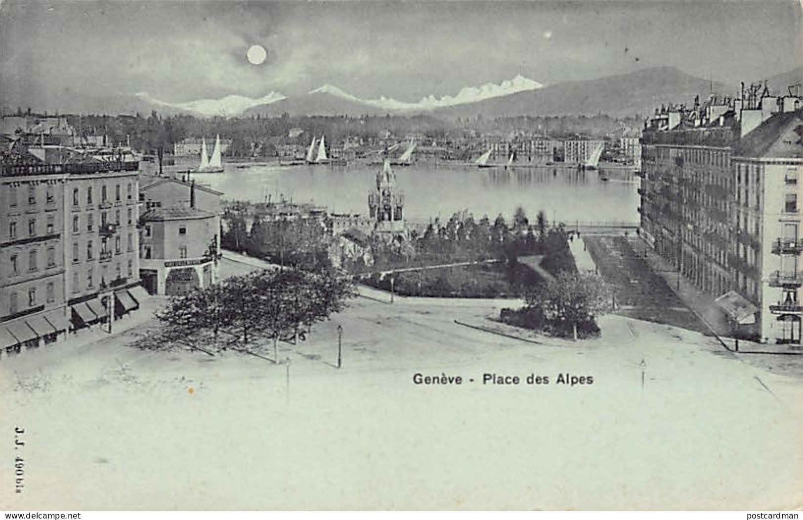 Suisse - Genève - Carte à La Lune - Place Des Alpes - Ed. Jullien Frères 490 Bis - Genève