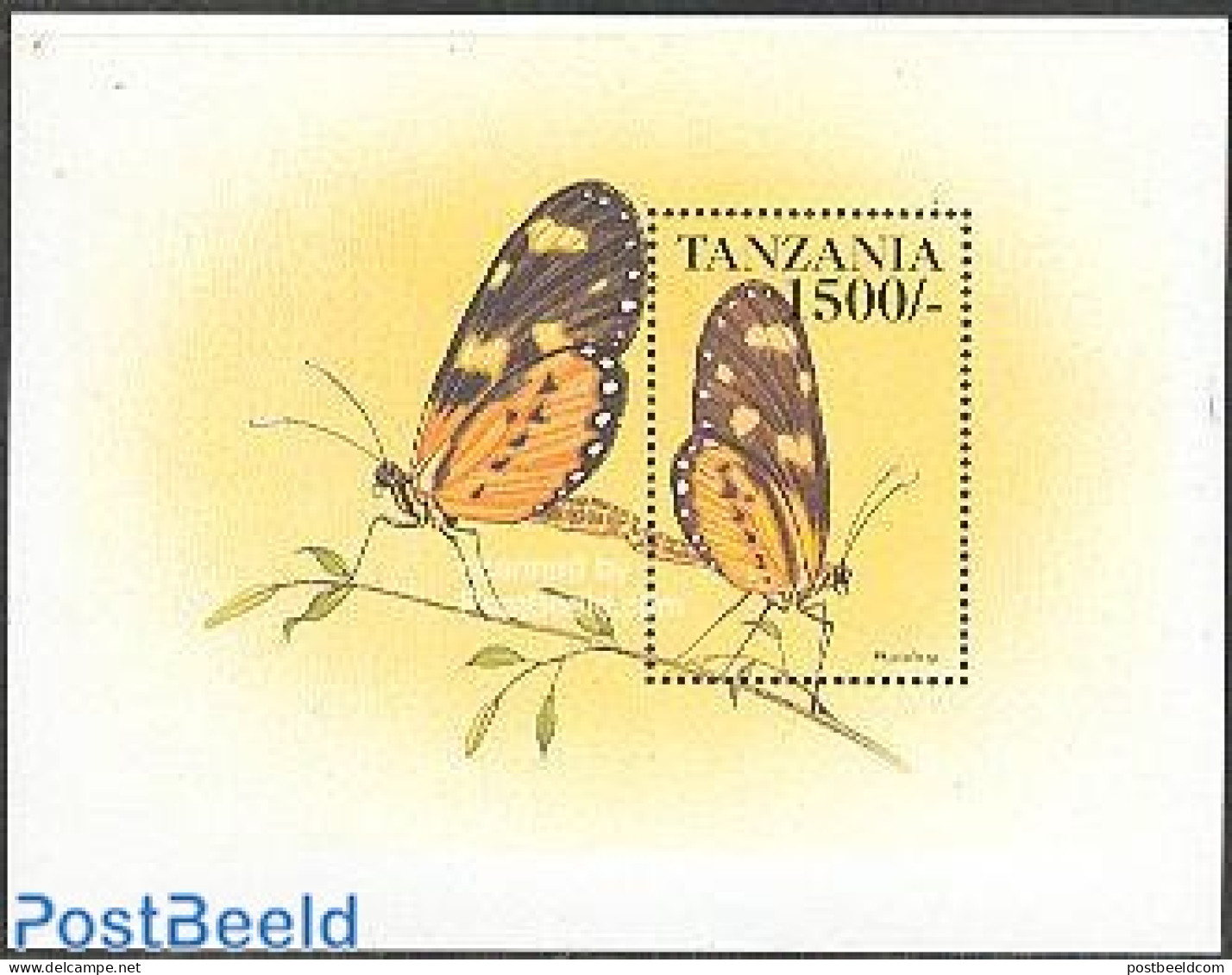 Tanzania 1999 Phyciodes Sp. S/s, Mint NH, Nature - Butterflies - Tanzanie (1964-...)