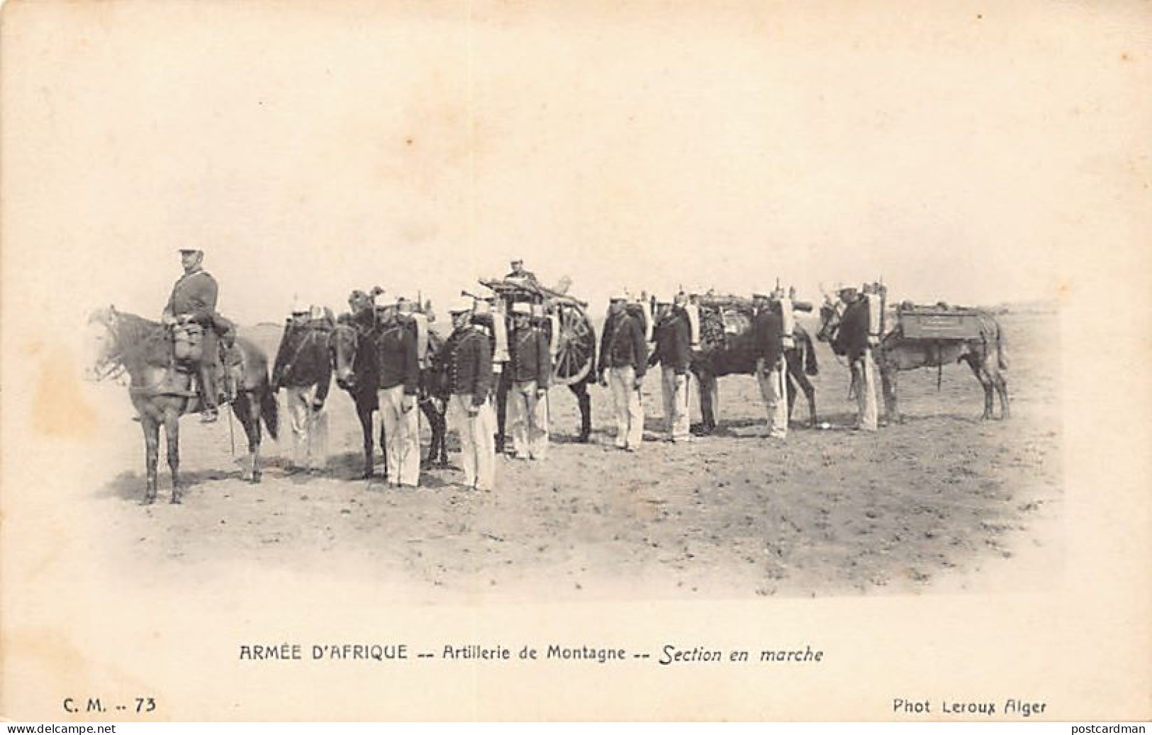 Armée D'Afrique - Artillerie De Montagne - Section En Marche - Ed. Leroux 73 - Autres & Non Classés