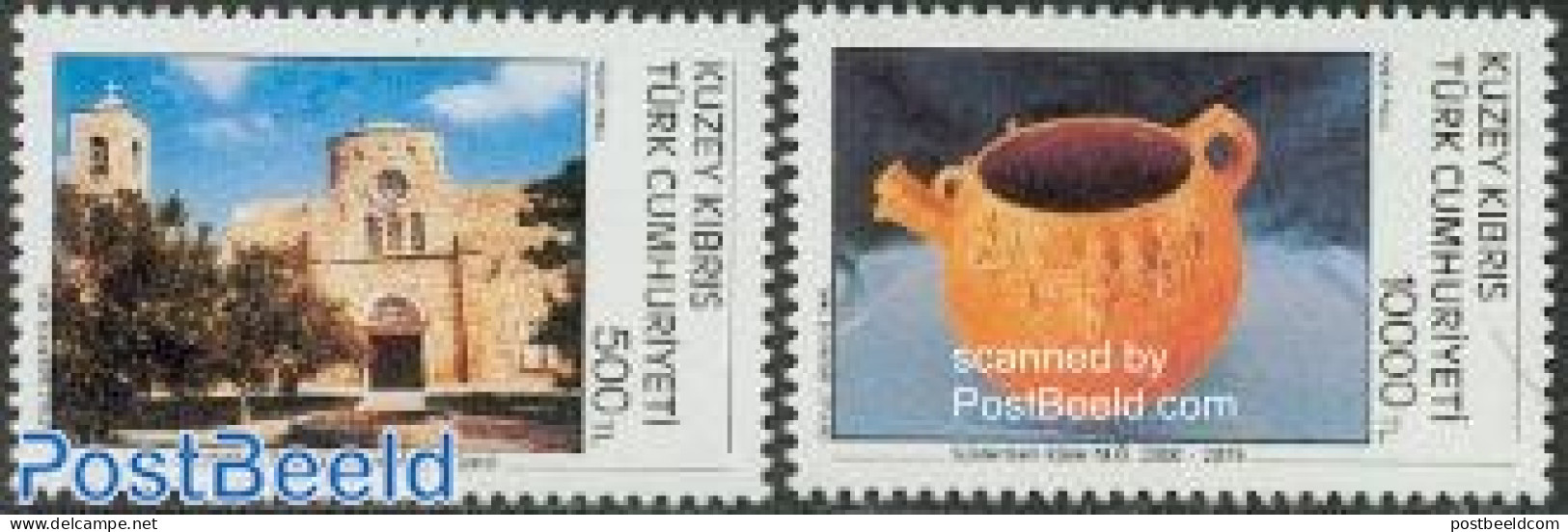 Turkish Cyprus 1993 Tourism 2v, Mint NH, Religion - Various - Cloisters & Abbeys - Tourism - Abbayes & Monastères