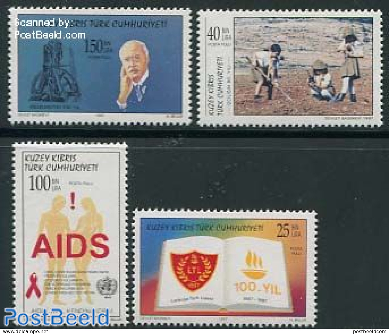 Turkish Cyprus 1997 Mixed Issue 4v, Mint NH, Health - Science - Sport - AIDS - Inventors - Scouting - Malattie